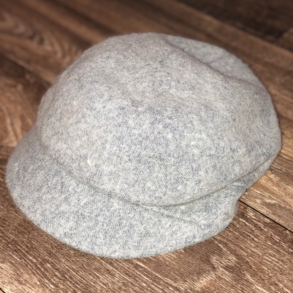 Gray Wool Tweed Cap-Unisex